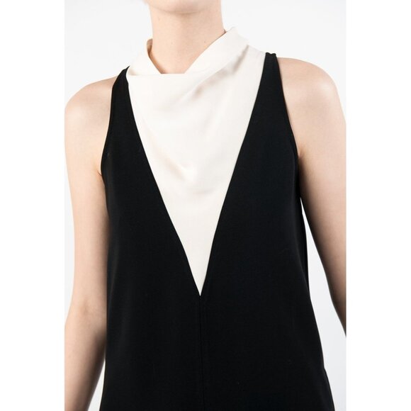 ALC Womens Cate Sleeveless Colorblock Top Black White Draped Cowl Neck size 2 - Picture 4 of 15